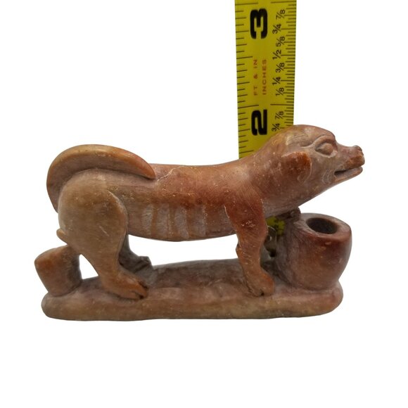 Hand-Carved Stone Dog Figurine With Pot - Picture 7 of 13